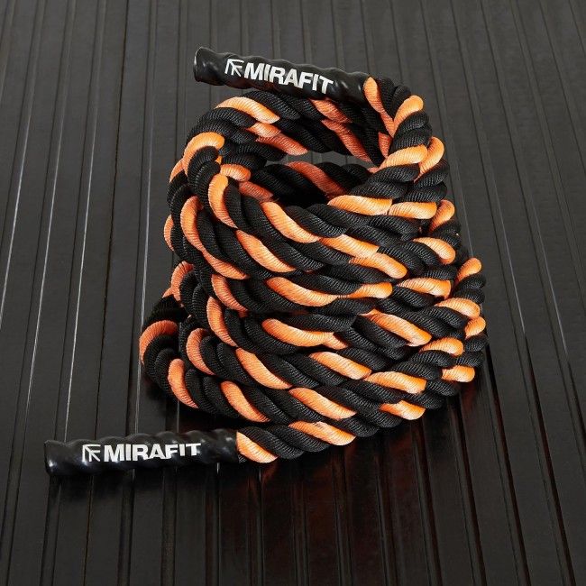 Mirafit 38mm Black & Orange Battle Rope Orange and Black