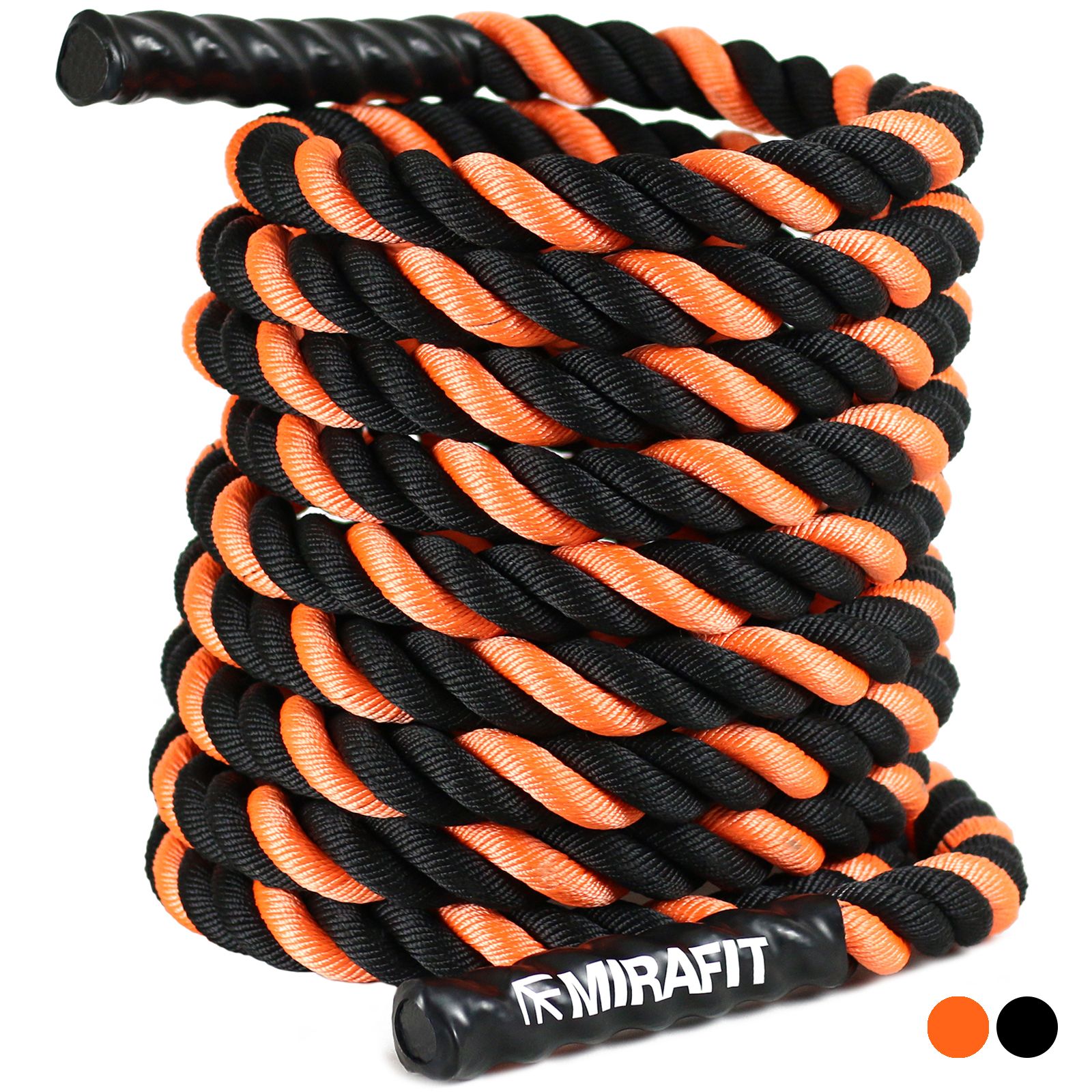 Mirafit 38mm Black & Orange Battle Rope