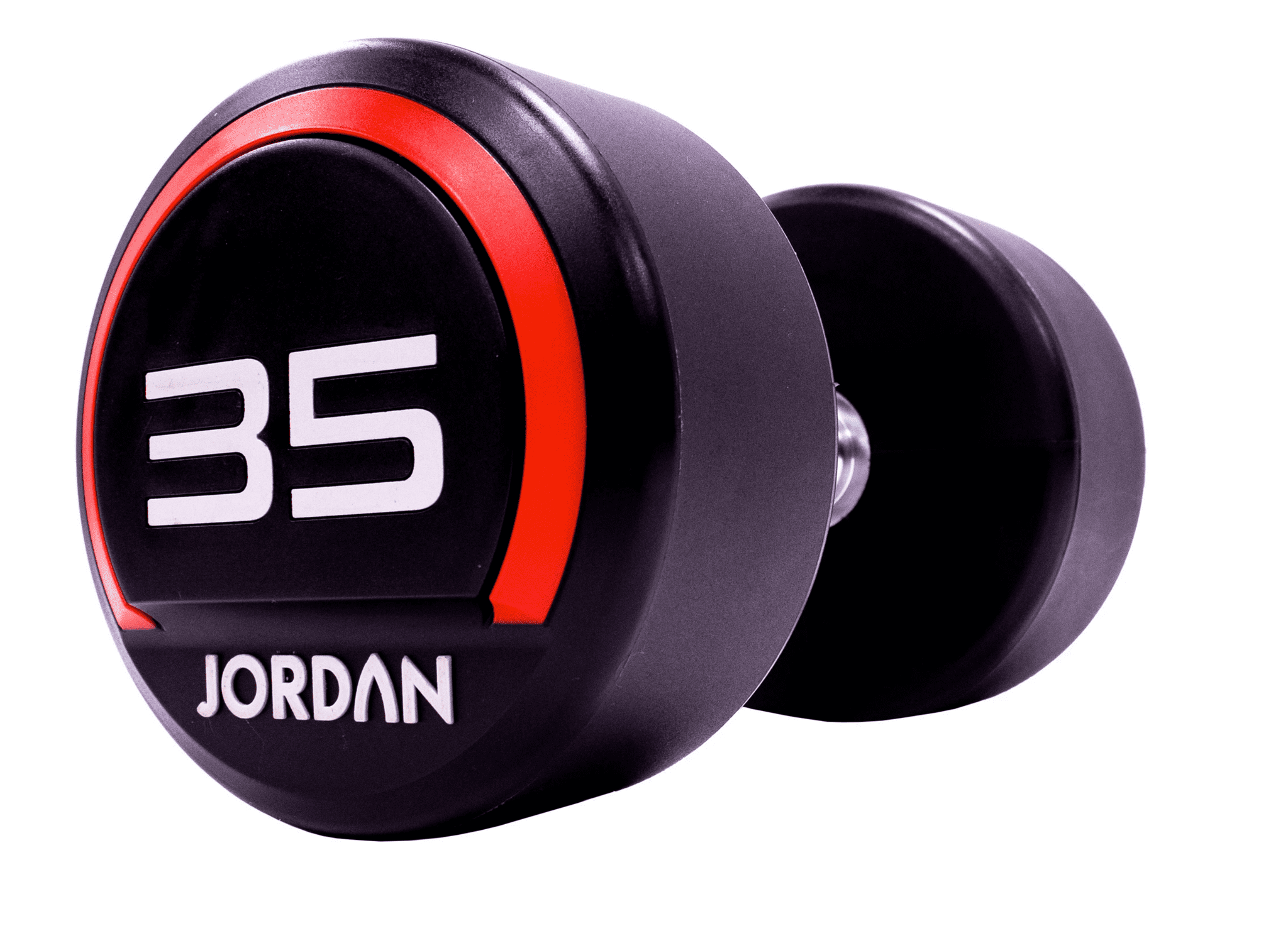Jordan Premium Urethane Dumbbell Set 65kg-75kg Urethane Dumbbells (2.5kg increments/5 pairs) + Jordan 5 Pair Dumbbell Rack