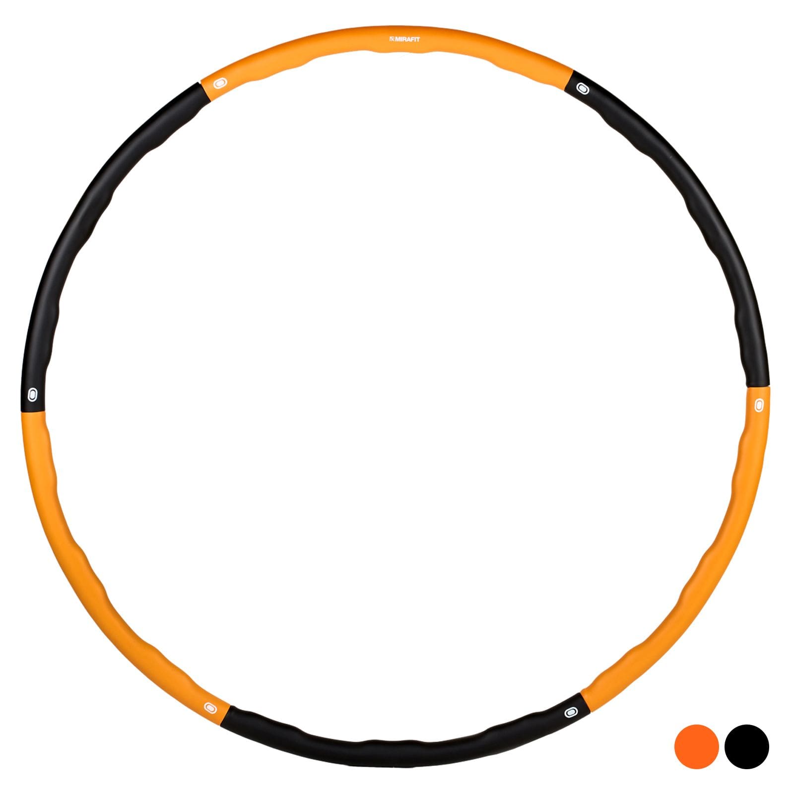 mirafit 1.2kg ridged weighted fitness hula hoop Black and Orange