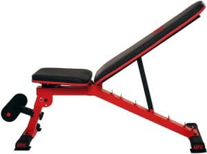 UFC Folding FID Weight Bench - Red Side View