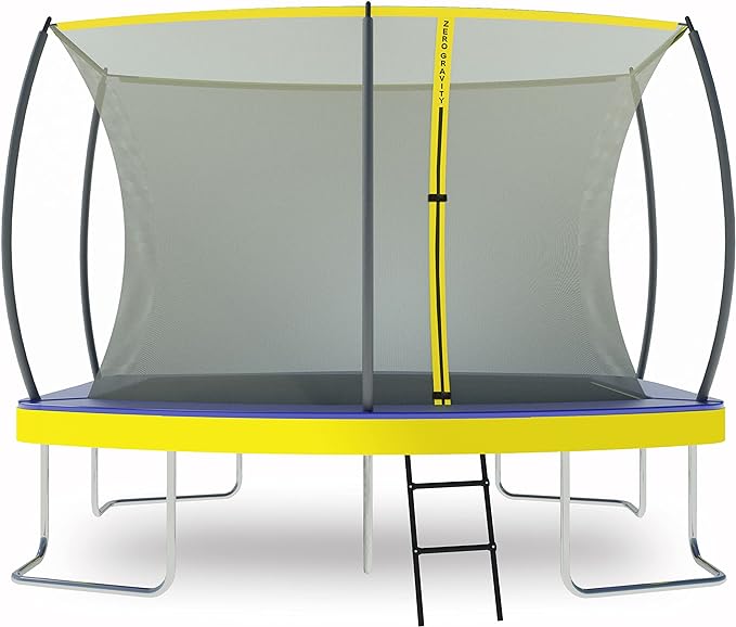 ZERO GRAVITY Ultima 5 Rectangular Barrel Trampoline in 3 Sizes. High Specification with Safety Enclosure Netting and Ladder