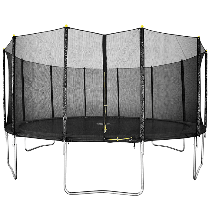 Air Dog 16ft Black Trampoline with Safety Enclosure