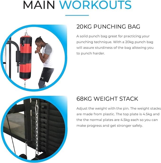 Fit4home TF-7005 Multi Gym with Punch Bag Review - 20kg Punch Bag