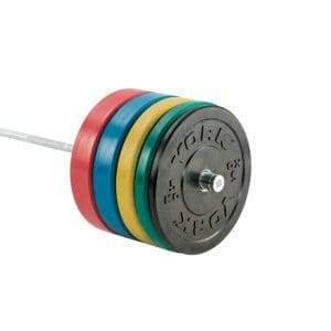 York 170kg Olympic Colour Rubber Bumper Plate Set