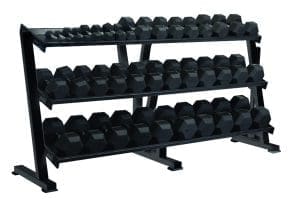 York Barbell 3 Tier Rubber Hex Dumbbell Rack